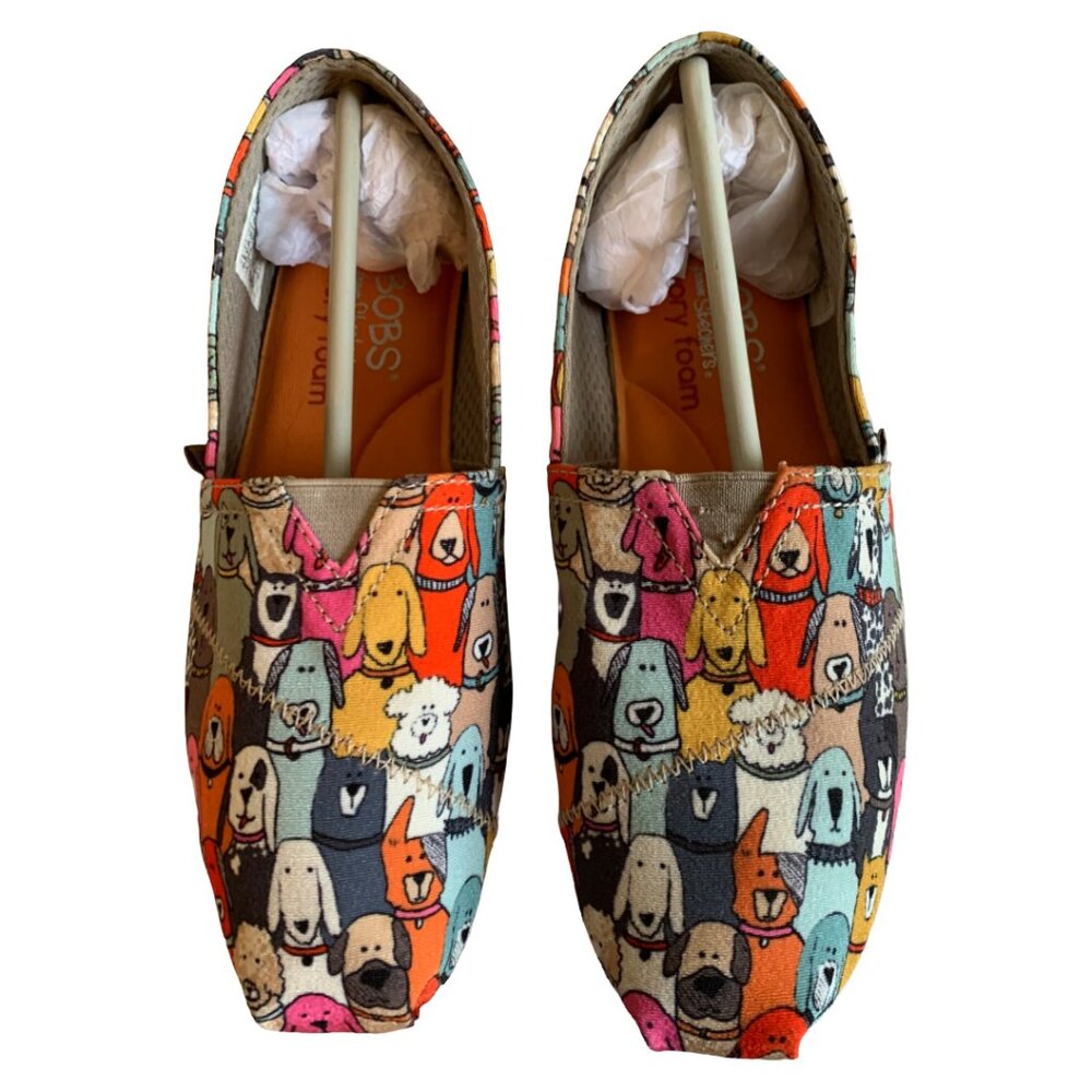 BOBS FROM SKECHERS Womens' Wag Party Dog Print Slip-Ons Size 5.5 - Picture 2 of 8